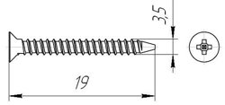 Саморезы пот/г по металлу (мелкая резьба) 3,5x19 оксид (1000шт) ведро №3