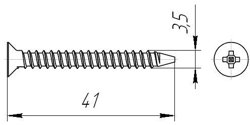 Саморезы пот/г по металлу (мелкая резьба) 3,5x41 оксид (200шт) ведро №2