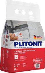 Клей плиточный PLITONIT B усиленный арм.волокнами 5 кг