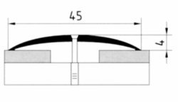 Порог АПС 004 алюминиевый 900*45*4 мм одноуровневый (27 мербау)