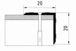 Порог АПУ 005 алюминиевый 900*20*20 мм угловой наружный (17-ель)