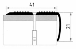 Порог АПУ 006 алюминиевый 900*41*21 мм угловой наружный (01-серебро)