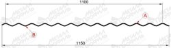 Профнастил "Металлпрофиль" МП-18(Тип), 0.7 мм, оцинкованный, 1.15 * м2