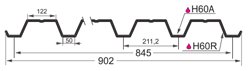 Профнастил Н-60(Тип), 0.8 мм, оцинкованный Stynergy, 0.902 * м2