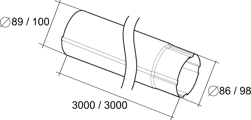 Труба круглая GL, 90мм, 3м RAL 6005