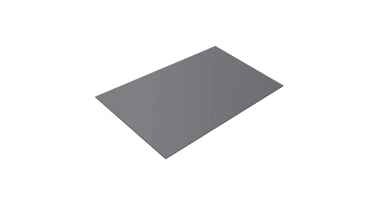 Плоский лист PE RAL 7004 (сигнально-серый), 0.45 мм, 1,25*2 м.п., пл=2.5м2 (в пленке)