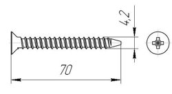 Саморезы пот/г гипс-дерево (крупная резьба) 4,2x70 оксид (250шт) ведро №3