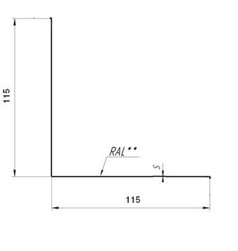 Угол внутренний без вальцовки PE, RAL **, размер (:размеры:)мм длина 2,0 метра