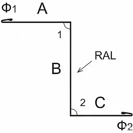Z-планка PE, RAL **, размер (:размеры:)мм длина 2,0 метра
