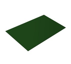 Плоский лист Полиэстер RAL 6005 (зелёный мох), 0.45 мм, 1,25*2 м.п., пл=2.5м2 (в пленке)