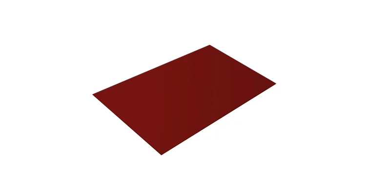 Плоский лист PE RAL 3011 (красно-коричневый), 0.45 мм, 1,25*2 м.п., пл=2.5м2 (в пленке)