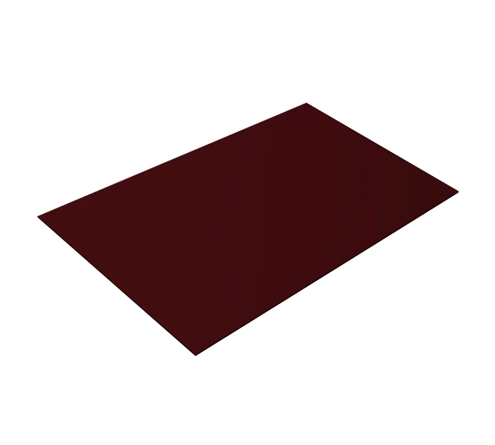 Плоский лист PE RAL 3005 (красное вино), 0.45 мм, 1,25*2 м.п., пл=2.5м2 (в пленке)