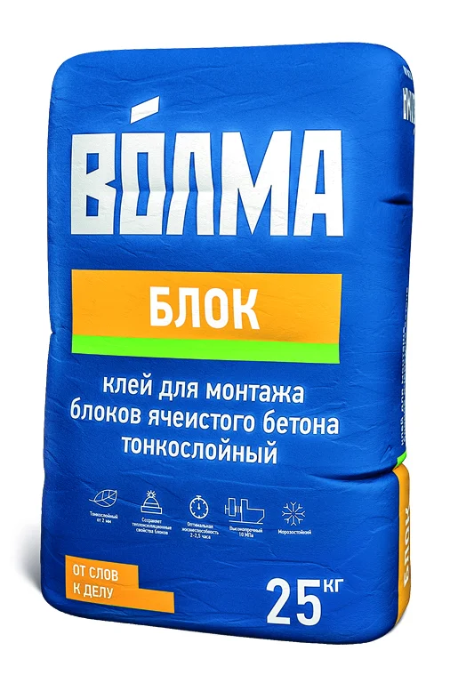 Клей монтажный ВОЛМА-БЛОК для газобетона 25 кг