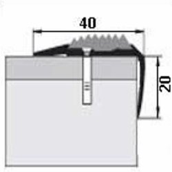 Порог АПУ 010 алюминиевый 900*40*20 мм (00 неокрашенный) с резинками
