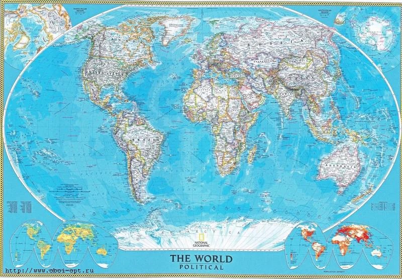 Фотообои ТУЛА Карта мира 134/196 4 листа