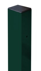 Столб оцинкованный с полимерным покрытием с отверстиями 62*55 высота 2,0м зелёный, RAL 6005