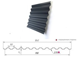 Профнастил С-21(Тип), 0.45 мм, PE, RR ** 1.04 * м2