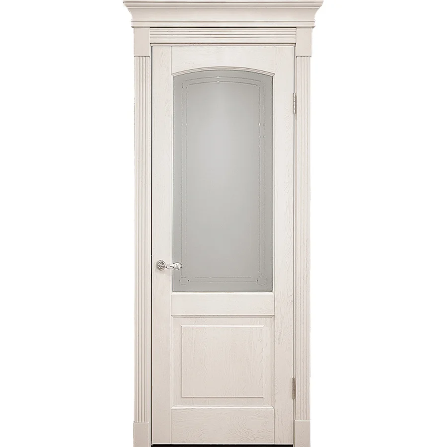 Дверь CREDA CLASSIC (Виктория, Ника) стекло №1 белен. массив дуба 2000х600