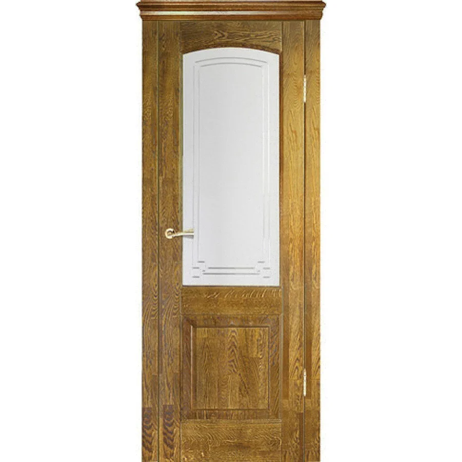 Дверь CREDA CLASSIC (Виктория) стекло №1 массив дуба орех золотой 2000х900
