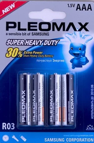 Элемент питания S Pleomax (Samsung) R03(бл.4шт)