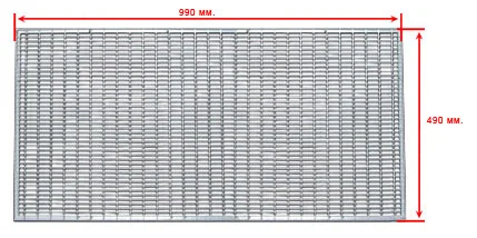Решетка GIDROLICA Step Pro A15 стальная ячеистая оцинкованная 990*490*20 мм арт.302