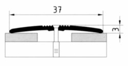 Порог АПС 003 алюминиевый 900*37*3 мм одноуровневый (32 шервуд серый)
