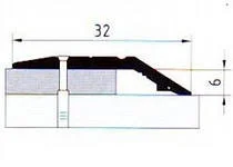 Порог АПС 006 алюминиевый 900*32*6 мм разноуровневый (32 шервуд серый)