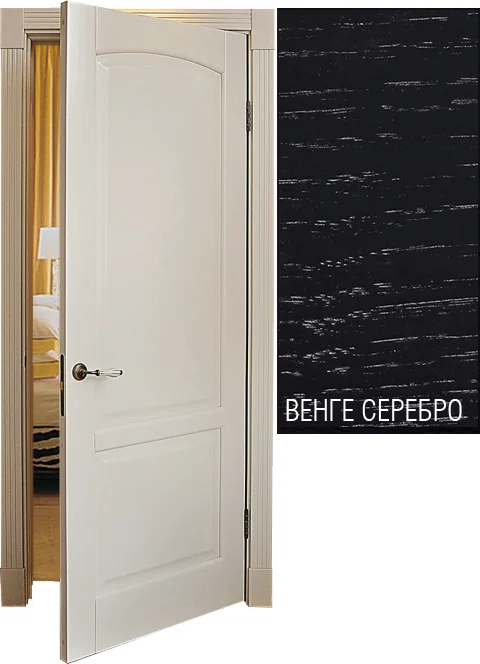 Дверь CREDA MODA (Ирина) глухая венге/серебро массив бук 2000х700