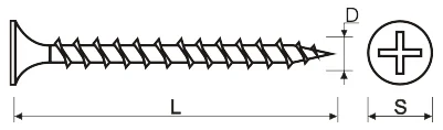 Саморезы пот/г по металлу острие (оксид) 3,5х45 (500шт) ведро №3