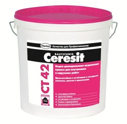 Краска ВД CERESIT СТ 42 акриловая 15 л колерованная TEXAS 2