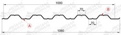 Профнастил "Металлпрофиль" HC-35(Тип), 0.55 мм, оцинкованный 1.060 * м2