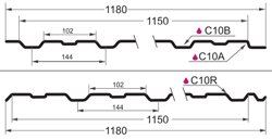Профнастил С-10(Тип), 0.5 мм Optima, оцинкованный 1.18 * м2