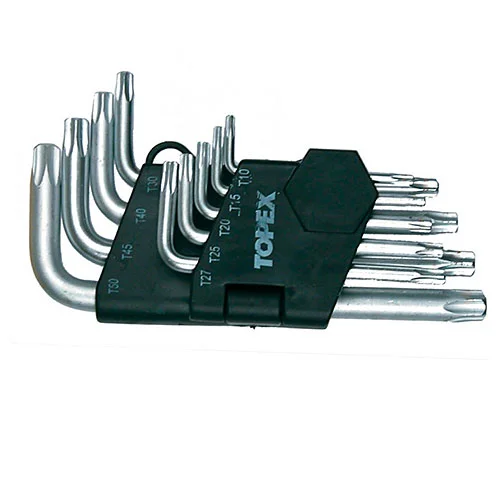 Набор ключей угловых 9 предметов, TORX №10-50, Nox, средней длины, хром-ван. сталь