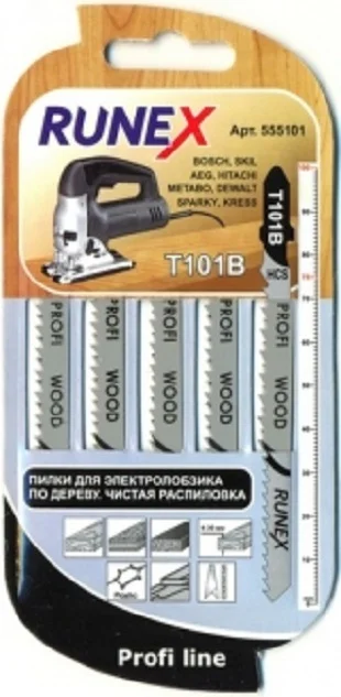 Пилки 100x75 мм. 10 з/д (древес,ДСП,пластмасса h=4-30mm)чистая распил.Т101В 5шт/уп Runex