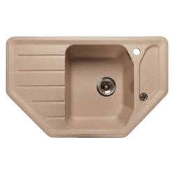 Мойка композитная GRANFEST Corner 800х500 Бежевый угловая