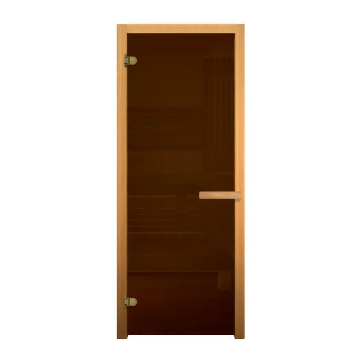 Дверь для саун Cтекло бронза 1900х700 (коробка хвоя 2,5шт, петли, ручка)