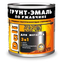 Грунт-эмаль по ржавчине 3 в 1 серая (RAL 7004) 0,75л DALI