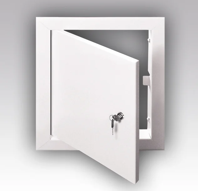 Люк-дверца ревизионная 210х210 с фланцем 150х150 с замком стальная с покрытием полимерной эмалью, ЭРА