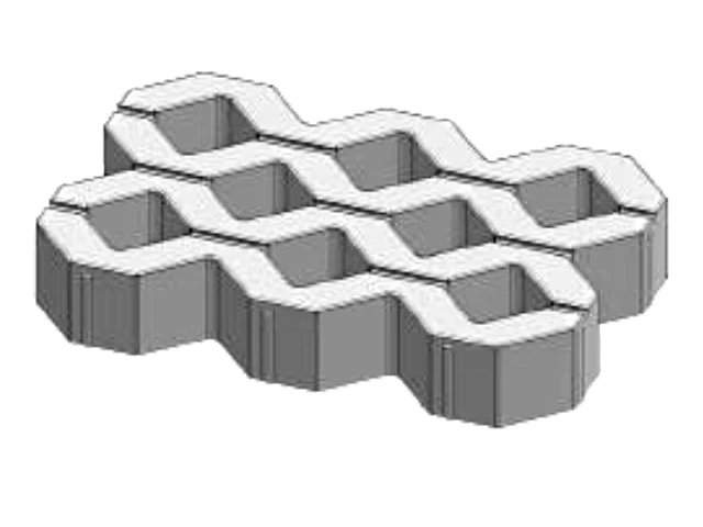 Плита газонная серая 600*400*100 мм (0,24 кв.м.) полный прокрас, серый цемент СИЯН