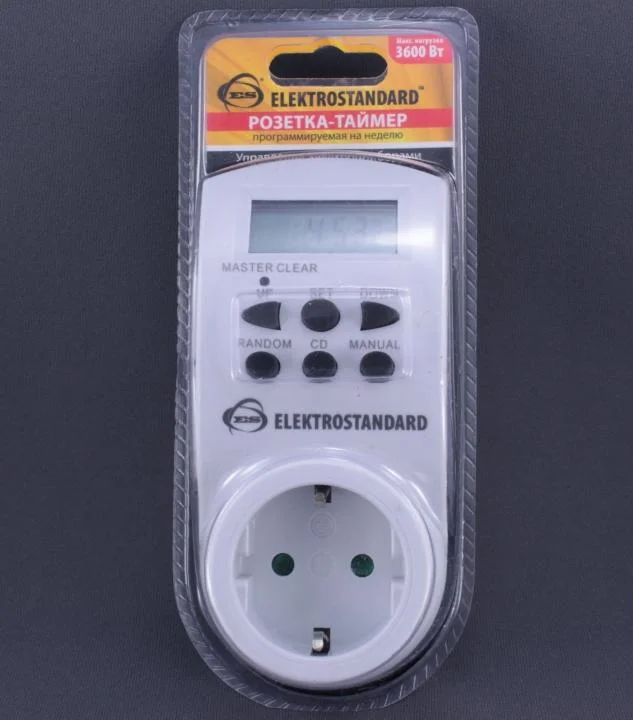 Розетка-Таймер Elektrostandard TMH-E-4 16A*1 IP20 Белый Купить В.