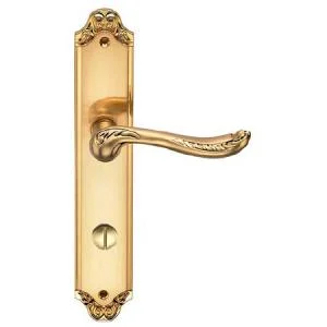 Ручка дверная ARCHIE GENESIS ACANTO на длинной накладке под фиксатор (OL) матовое золото