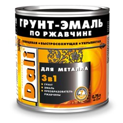 Грунт-эмаль по ржавчине 3 в 1 желтая (RAL 1021) 0,75л DALI