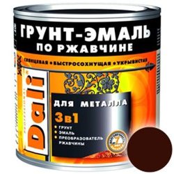 Грунт-эмаль по ржавчине 3 в 1 коричневая (RAL 8017) 2л DALI