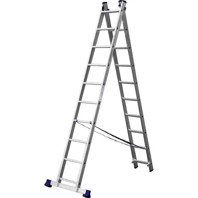 Лестница двухсекционная алюминиевая DOGRULAR 2x10 ступеней (2,88/4,84м)