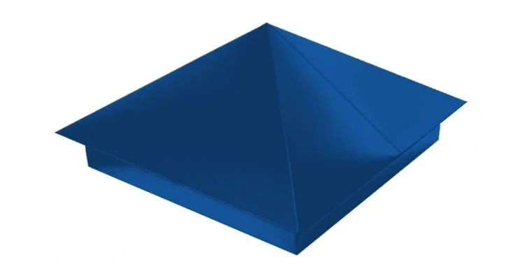 Колпак на столбы для ограждений 390*390мм цвет 5005 (сигнально-синий) 0,45мм
