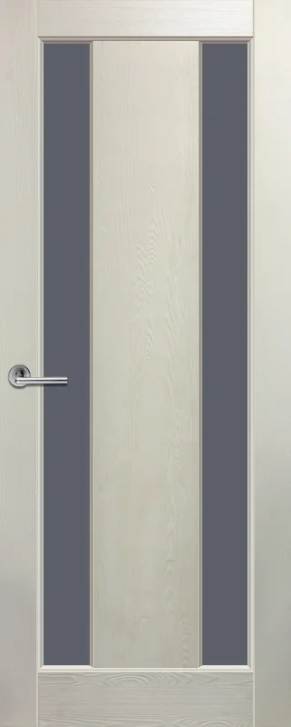 Дверь ОКА "Милан" частичное стекло слоновая кость 80 (массив сосны)
