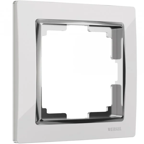 Рамка 1-местная Werkel Snabb, белая/хром, WL03-Frame-01-white, W0011901