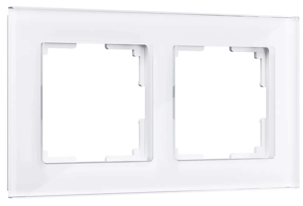 Рамка 2-местная Werkel Favorit, белый,стекло, WL01-Frame-02