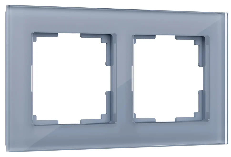Рамка 2-местная Werkel Favorit, серый,стекло, WL01-Frame-02