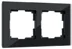 Рамка 2-местная Werkel Favorit, черный, стекло, WL01-Frame-02